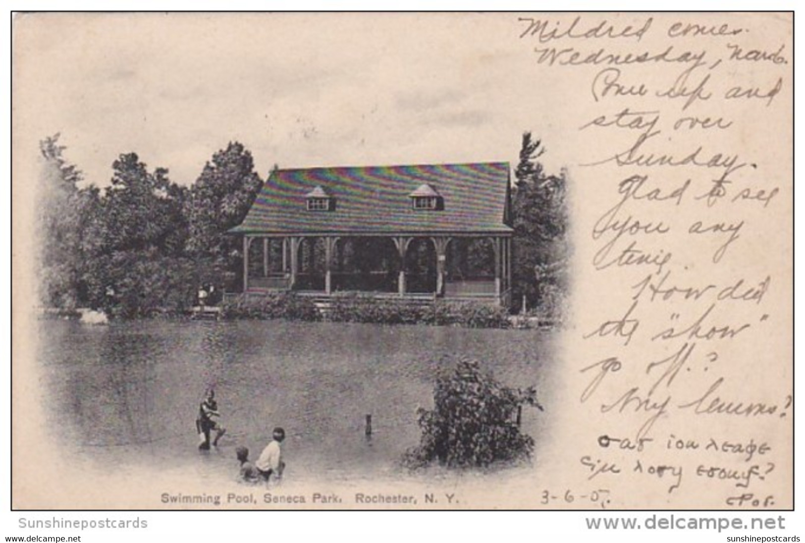 New York Rochester Swimming Pool In Seneca Park 1907 - Rochester