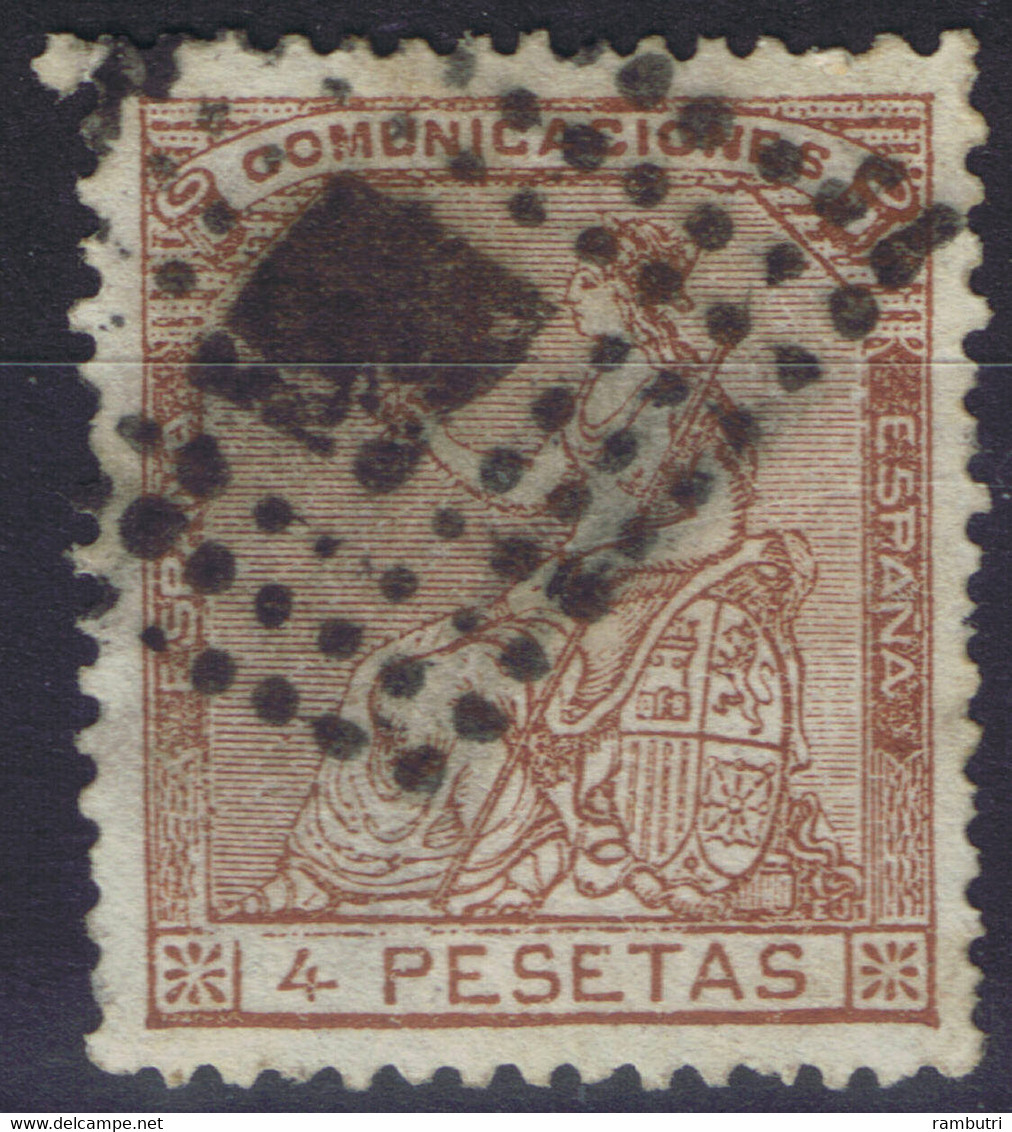 ESPAÑA Ø 139. 1873 Alegoría De España. 4 Pesetas. Marquillado. Magnifico. Lujo. - Usados