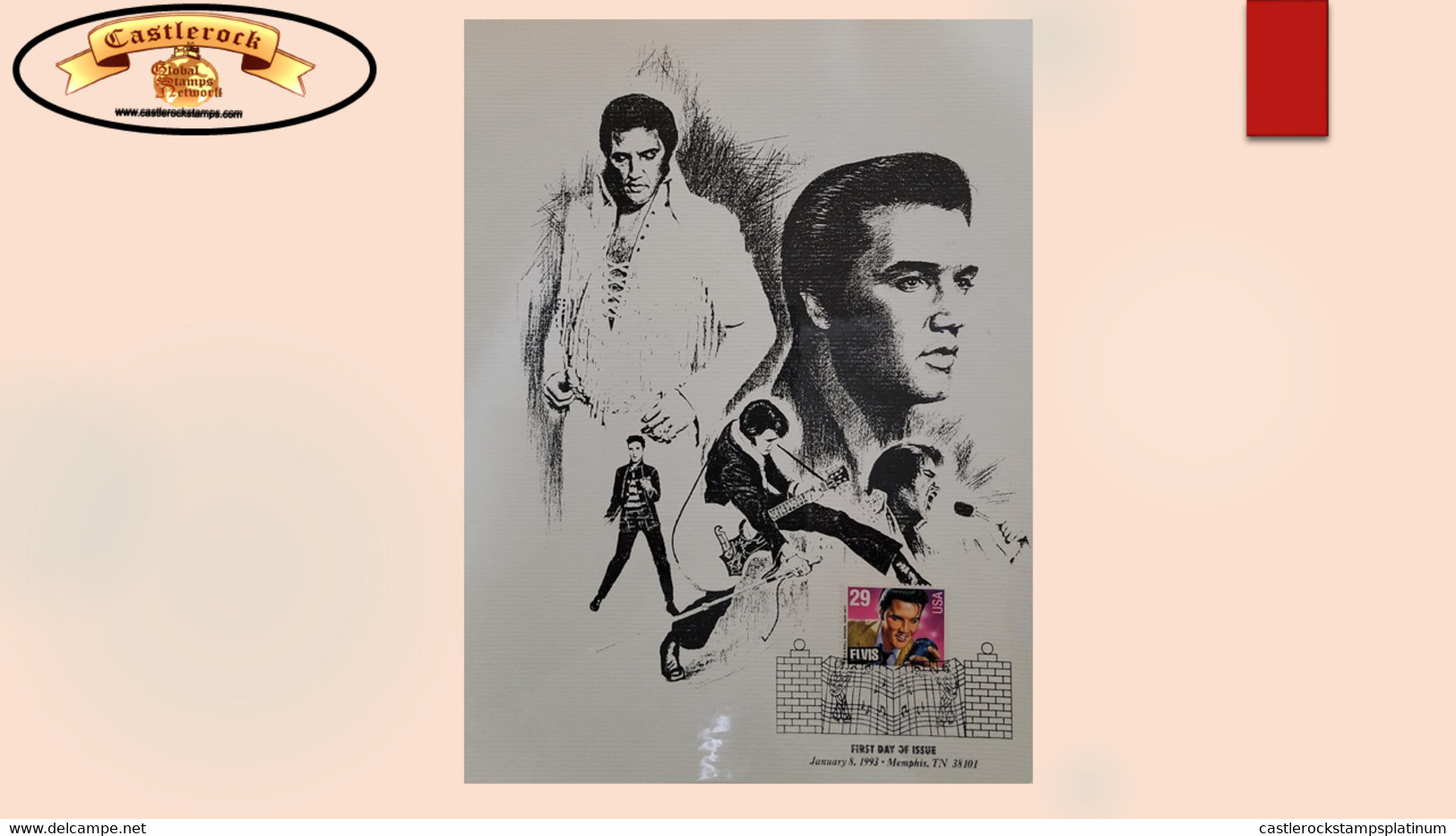 O) 1993 UNITED STATES - USA, ELVIS PRESLEY, ROCK MUSICIAN AND COMPOSER, AMERICAN MUSIC, MUSICAL INSTRUMENT, MAXIMUM  CAR - Cartas Máxima