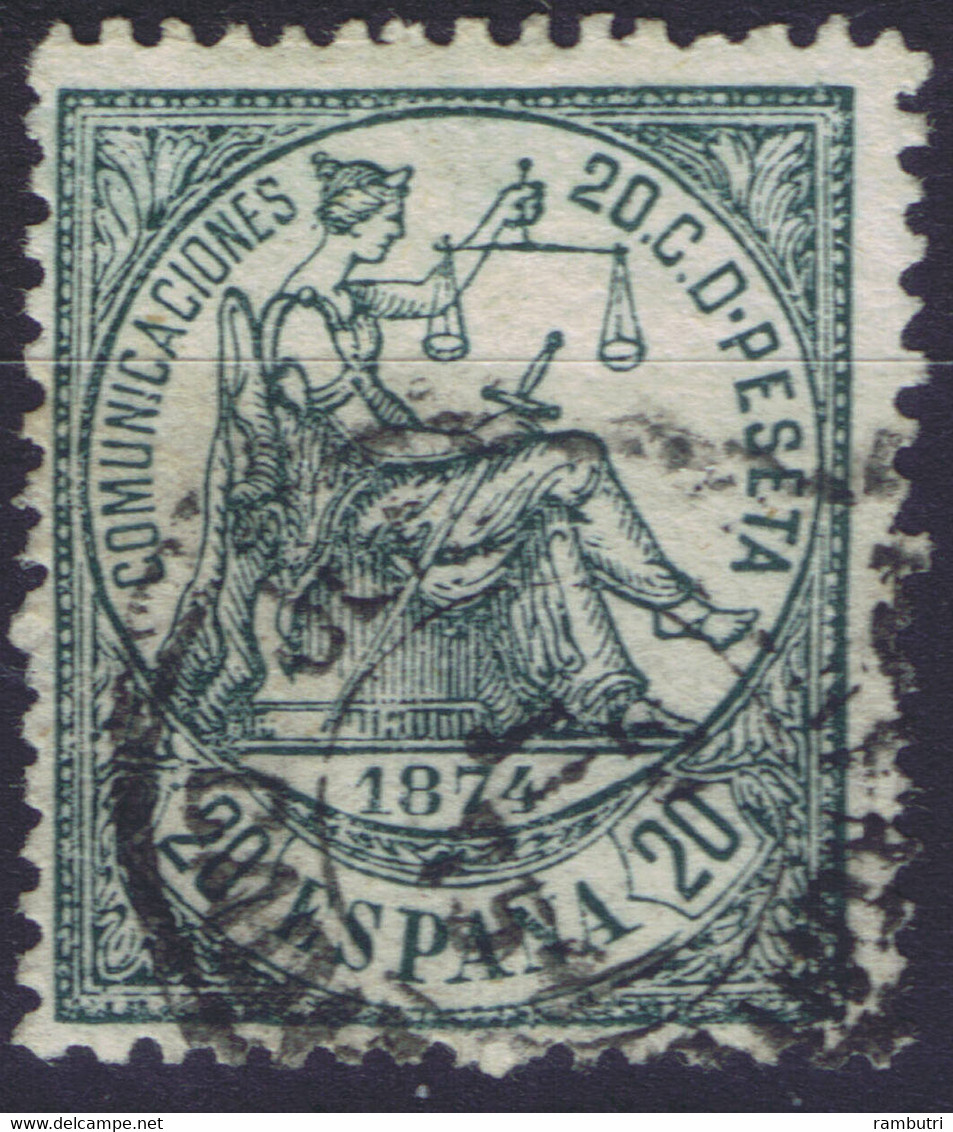 ESPAÑA Ø 146. Alegoría De La Justicia. 20 Cent. Mat. Fechador De 1857. Bien Centrado - Used Stamps