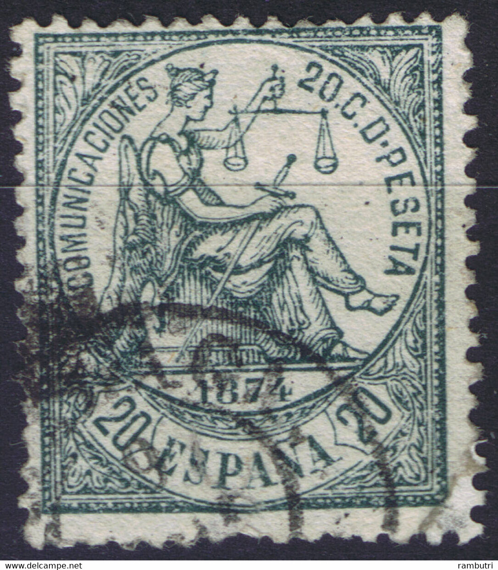 ESPAÑA Ø 146. Alegoría De La Justicia. 20 Cent. Mat. Fechador De 1857. Bien Centrado - Usados