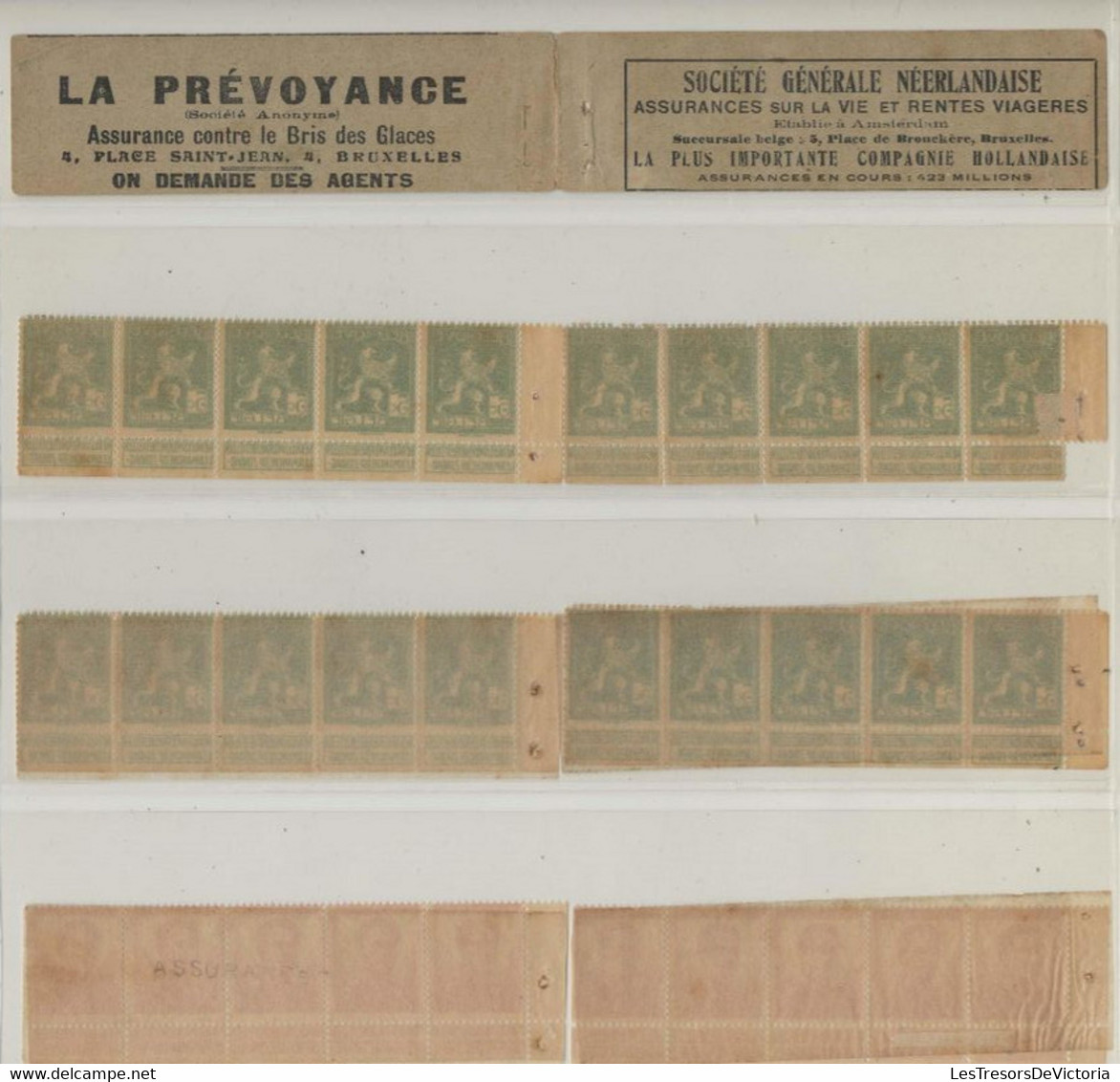 COB A10a - 1914 - Carnet N° 156 Démonté Couverture Avec Publicité Diagonale Rouge COB 110 X20 Et 123 X10 - 1907-1941 Alte [A]