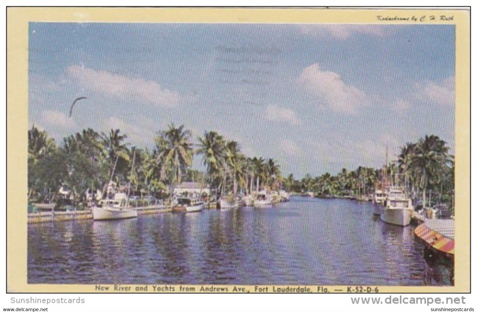 Florida Fort Lauderdale New River And Yachts From Andrews Avenue 1948 Dexter Press - Fort Lauderdale