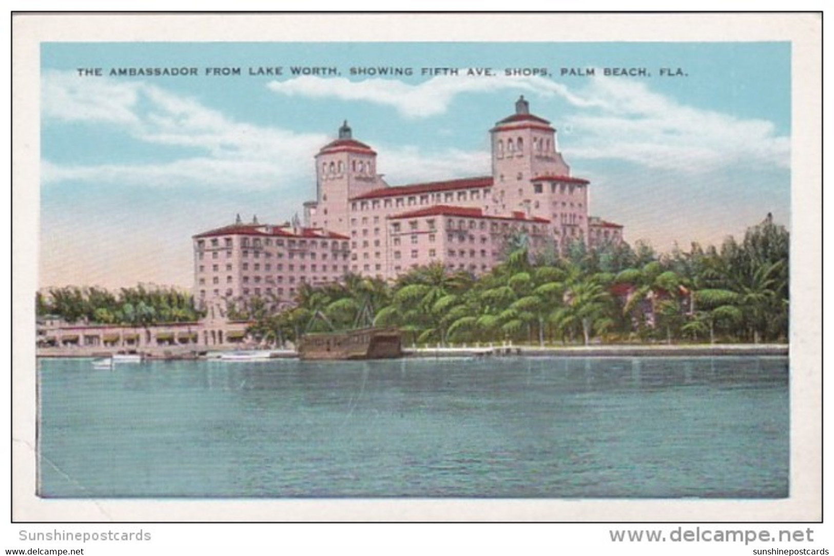 Florida Palm Beach Ambassador Hotel From Lake Worth - Palm Beach