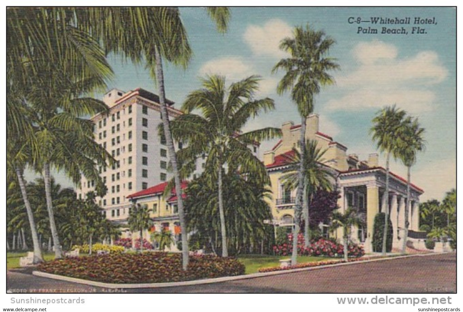 Florida Palm Beach The Whitehall Hotel Curteich - Palm Beach