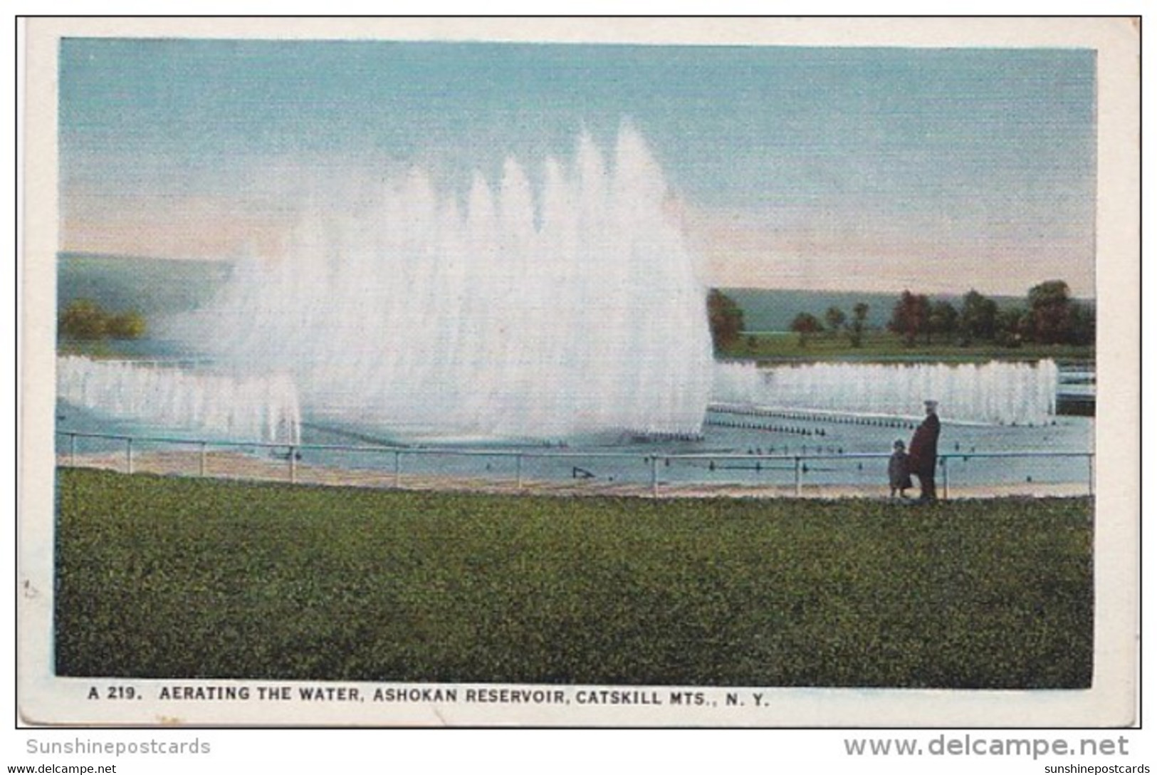 New York Catskill Mountains Aerating The Water Ashokan Dam New York City Water Supply Curteich - Catskills