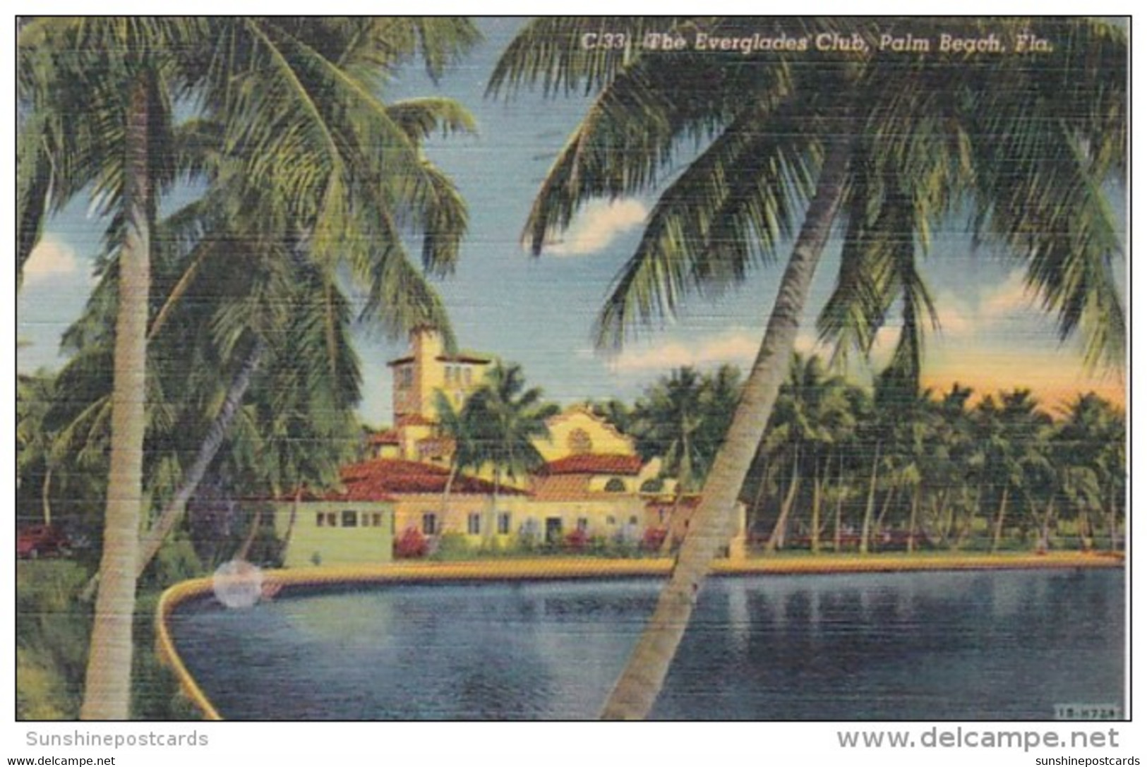 Florida Palm Beach The Everglades Club 1948 Curteich - Palm Beach