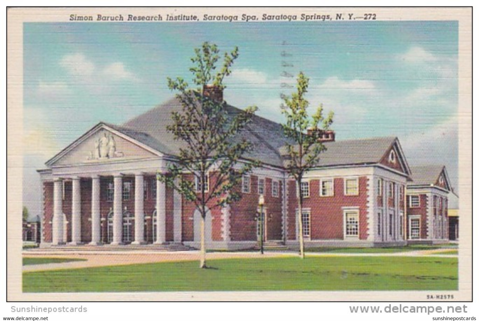 New York Saratoga Springs Simon Baruch Research Institute Saratoga Spa 1951 Curteich - Saratoga Springs