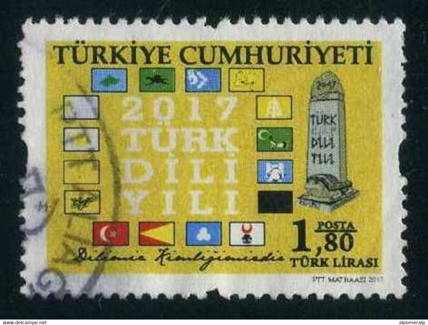 Türkiye 2017 Mi 4353 Turkish Language Year | Flag, Languages - Usados