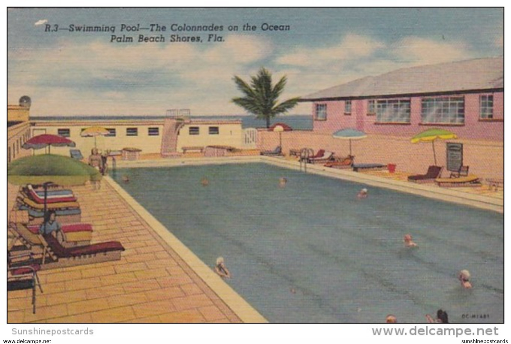 Florida Palm Beach Shores Swimming Pool At The Colonnades Curteich - Palm Beach