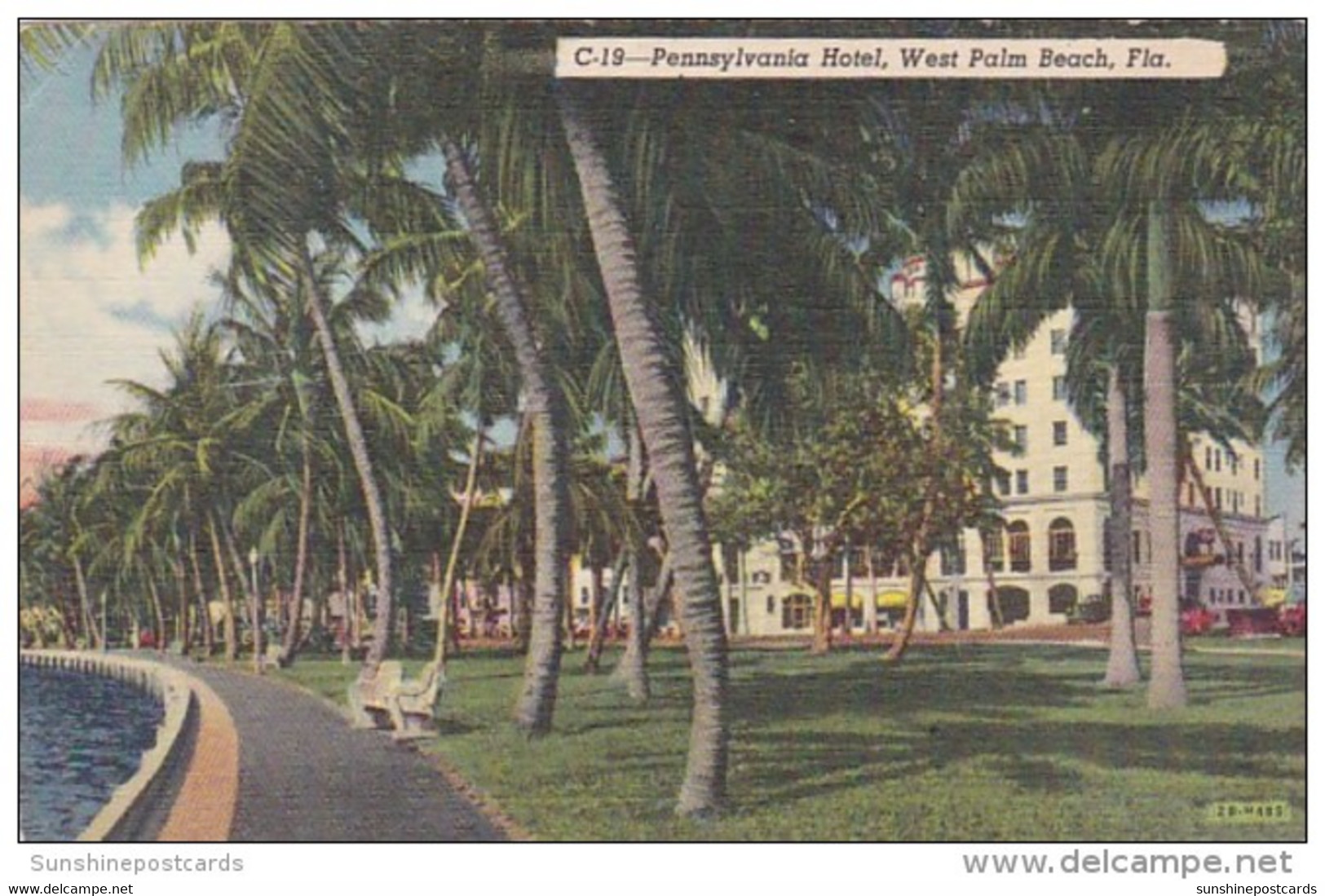 Florida West Palm Beach The Pennsylvania Hotel Curteich - West Palm Beach
