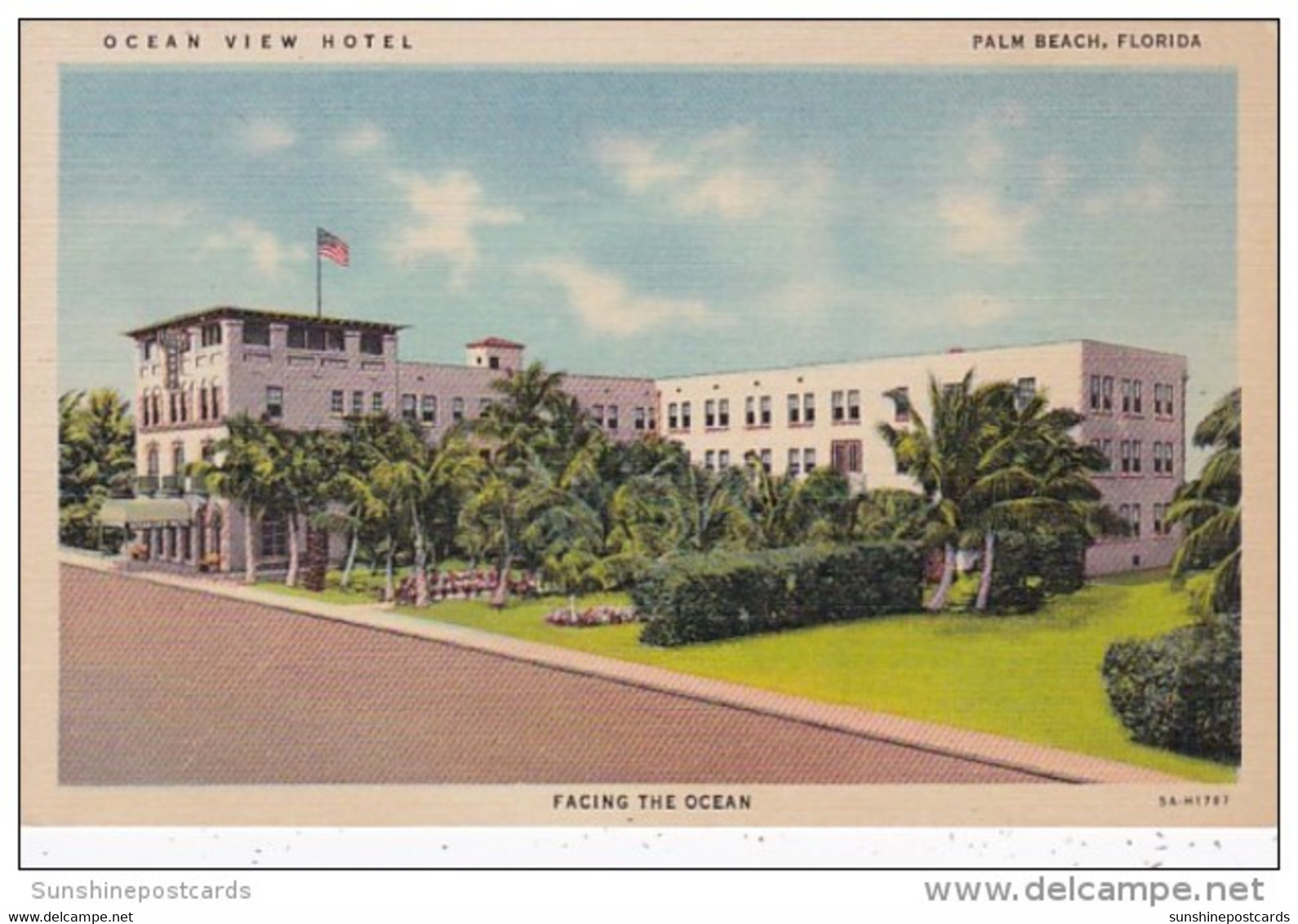 Florida Palm Beach Ocean View Hotel Curteich - Palm Beach