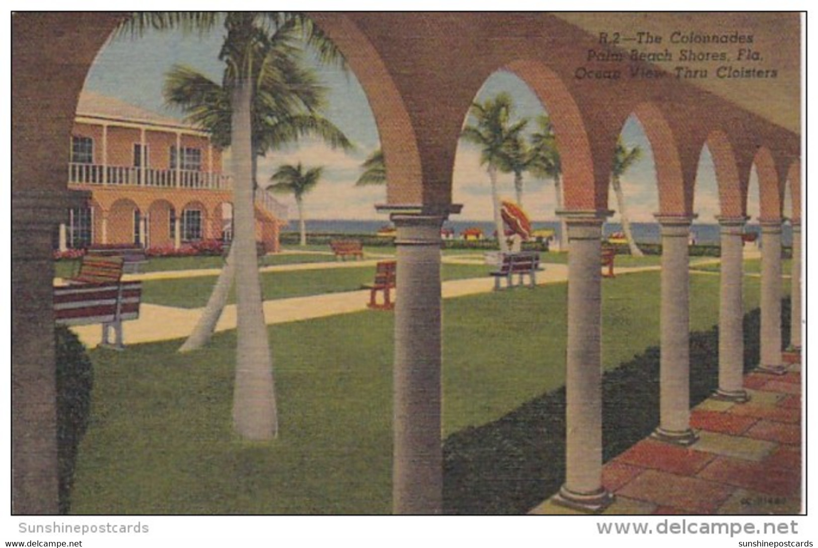 Florida Palm Beach The Colonnades Ocean View Through Clisters Curteich - Palm Beach