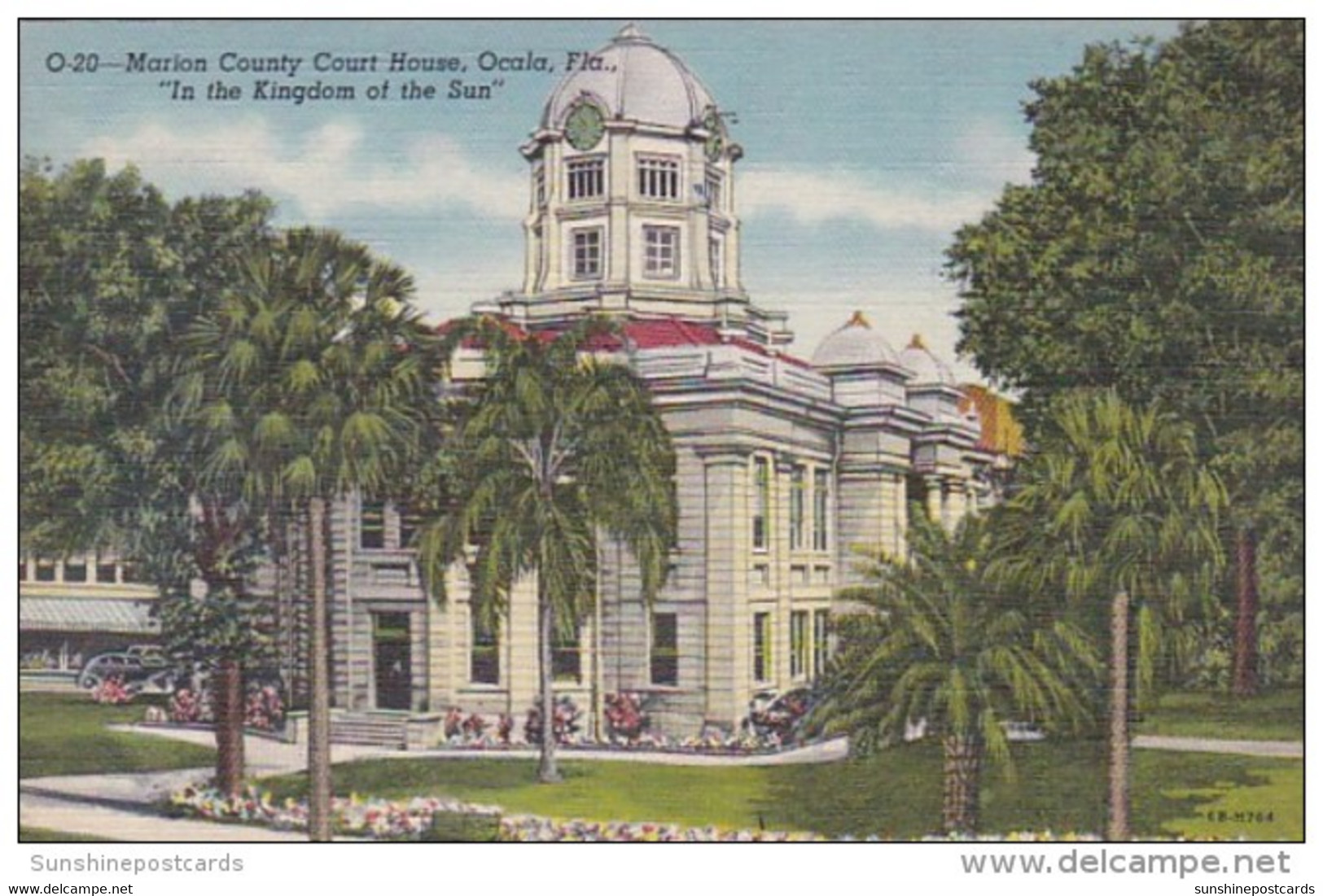 Florida Ocala Marion County Court House 1948 Curteich - Ocala