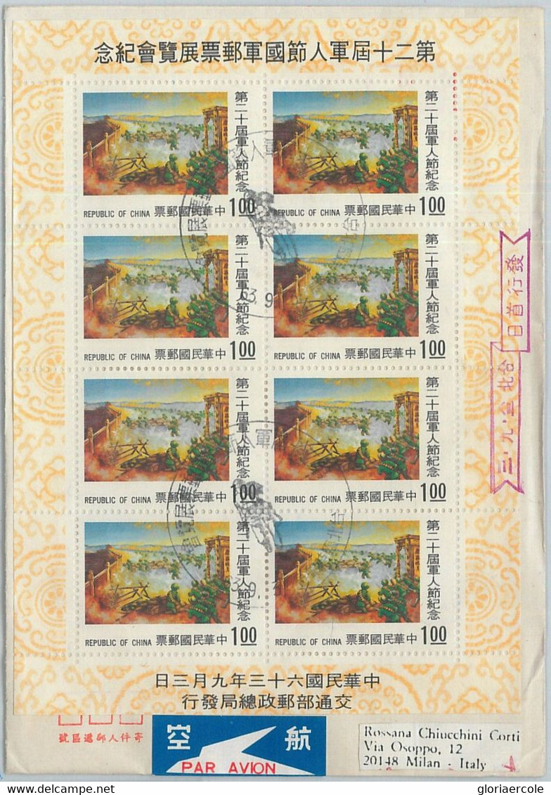 77674 - CHINA - Postal History - Souvenir Sheet On FDC Cover 1974 To ITALY - Sonstige & Ohne Zuordnung