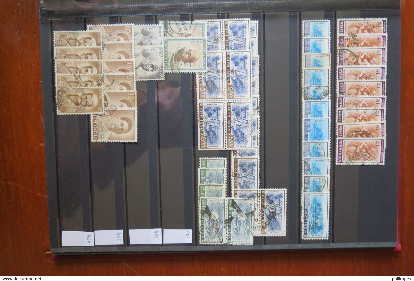 INDIA, 3 STOCK BOOKS FULL OF STAMPS