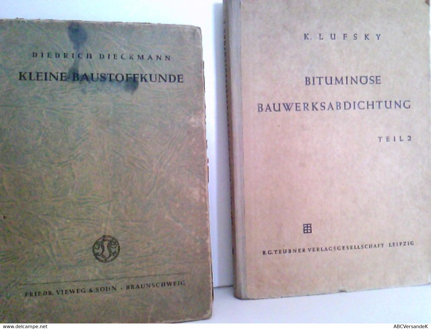 Konvolut Bestehend Aus 2 Bänden, Zum Thema: Baustoffkunde - Libros De Enseñanza