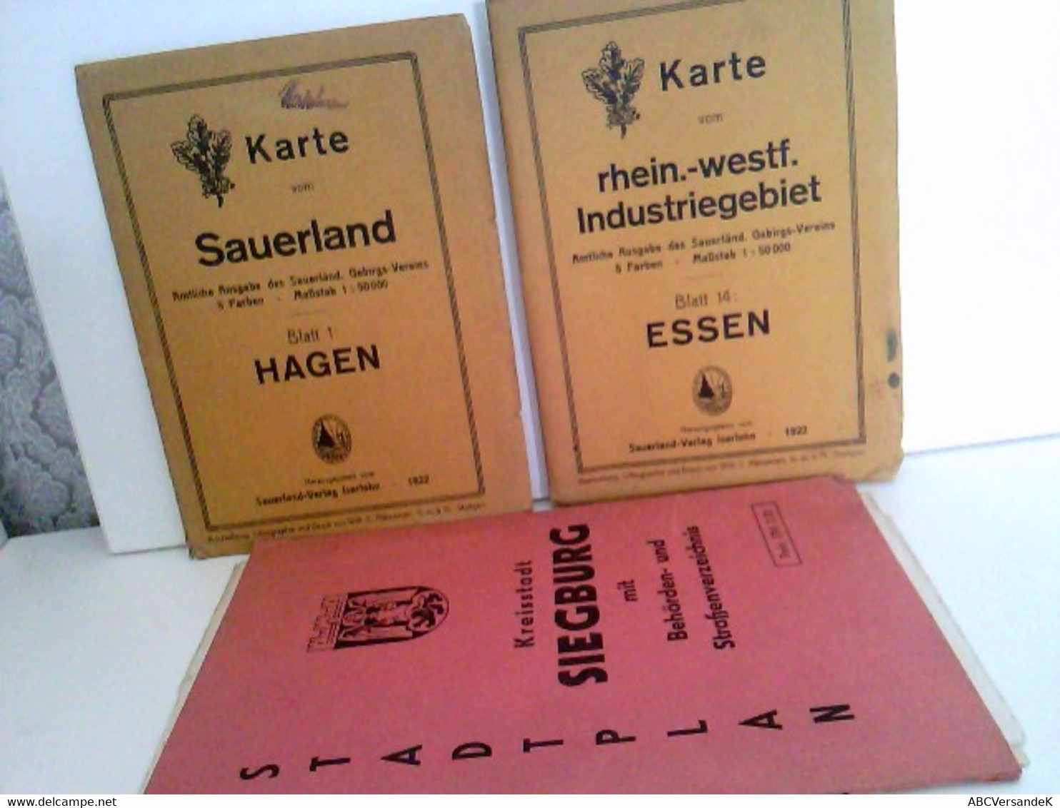 Konvolut Bestehend Aus 3 Alten Landkarten, Zum Thema:  Sauerland / Ruhrgebiet. - Deutschland Gesamt