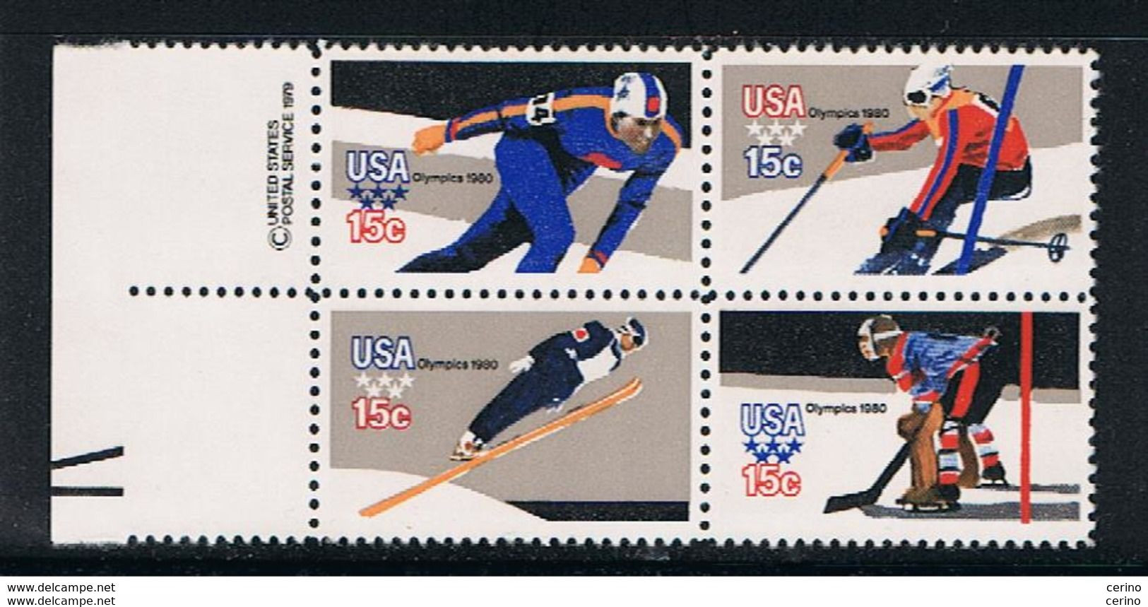 U.S.A.:  1979  LAKE  PLACID  -  KOMPLET  SET  4  UNUSED  STAMPS  -  YV/TELL. 1263/66 - Multiples & Strips