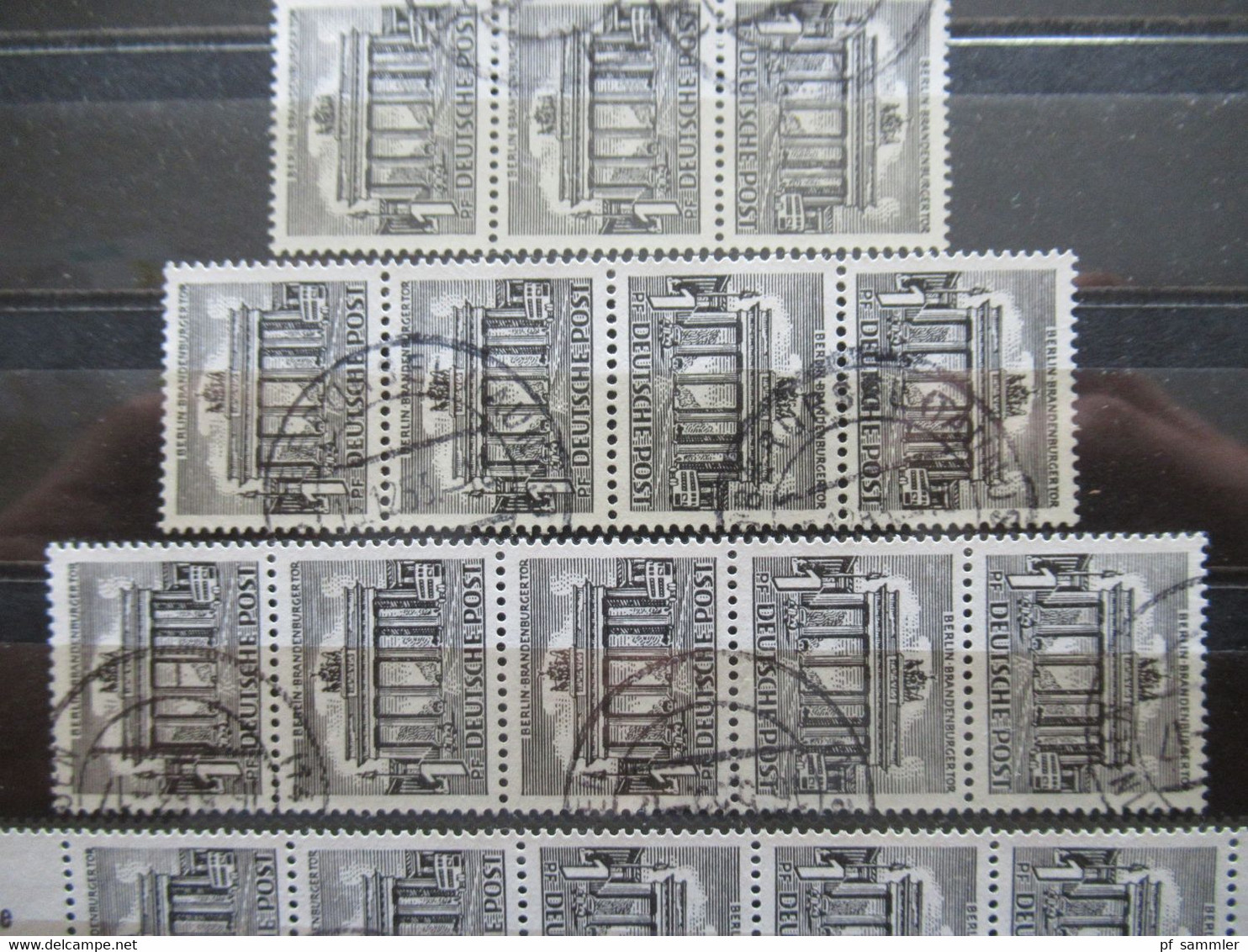 Berlin (West) Gestempelt 1949 Bauten Nr.42 Zusammendrucke / Kehrdrucke SK1 In Einheiten / Streifen 1x S10 Im Streifen - Used Stamps