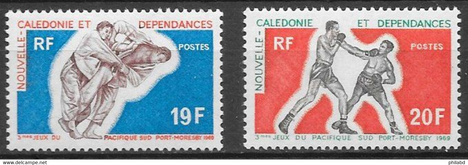 Nouvelle-Calédonie N°361 19F & 362 20F Sport Boxe Judo 1969 ** - Ungebraucht