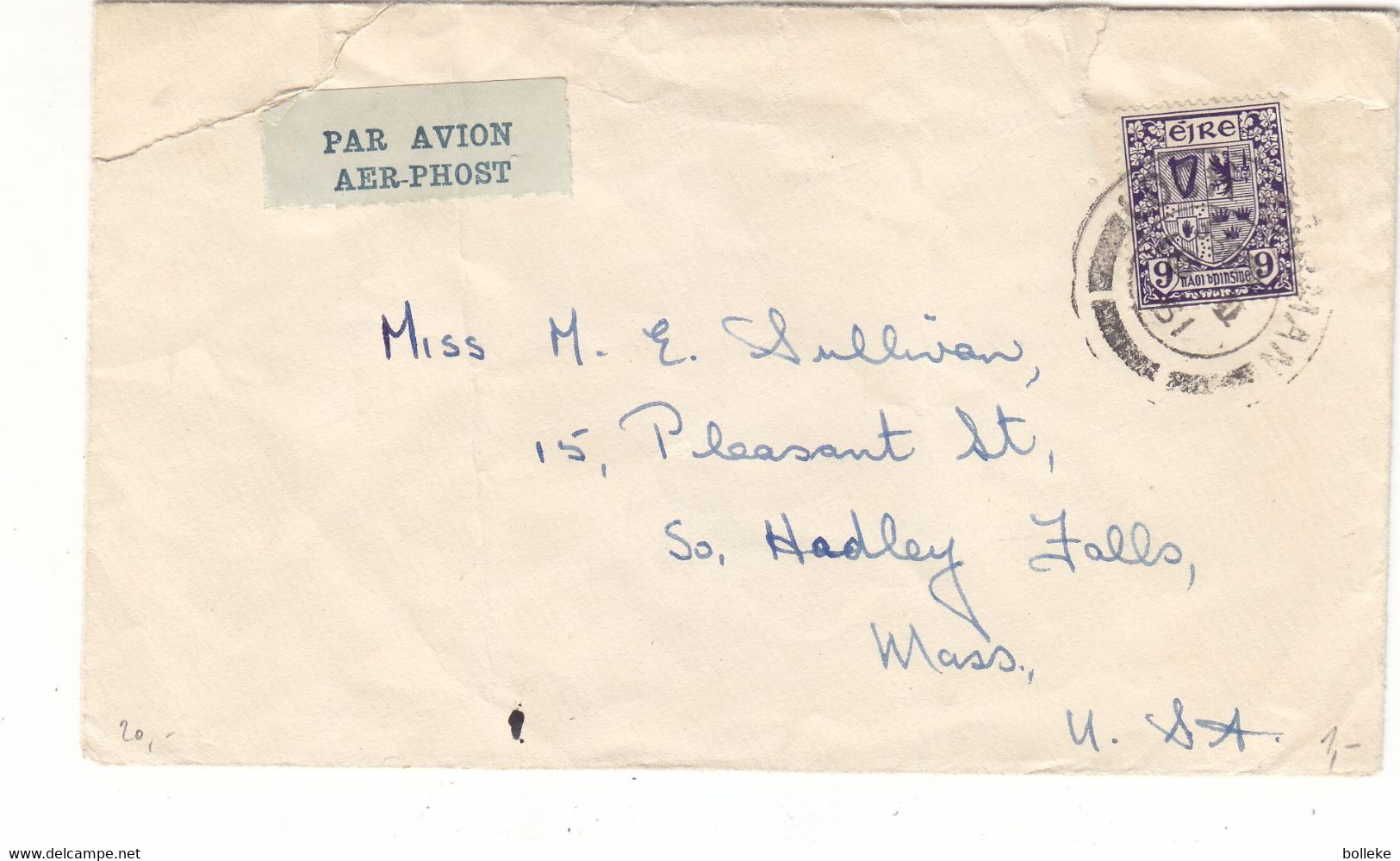 Irlande - Lettre De 1951 - Exp Vers Les Etats Unis - Armoiries - - Briefe U. Dokumente