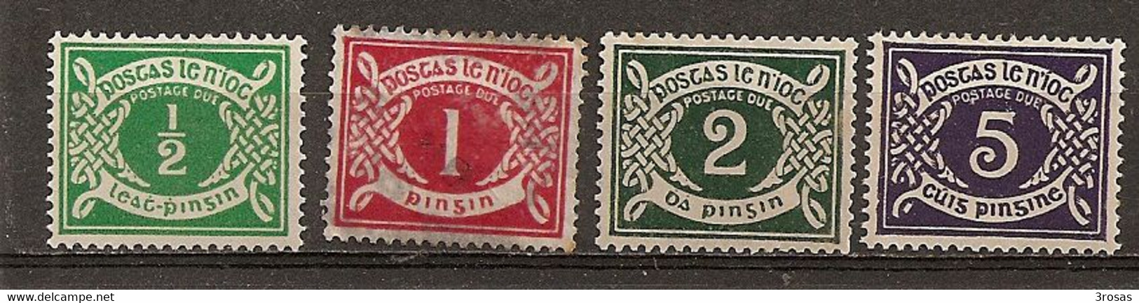 Ireland Colllection Postage Due Stamps With 1/2d Green - Timbres-taxe