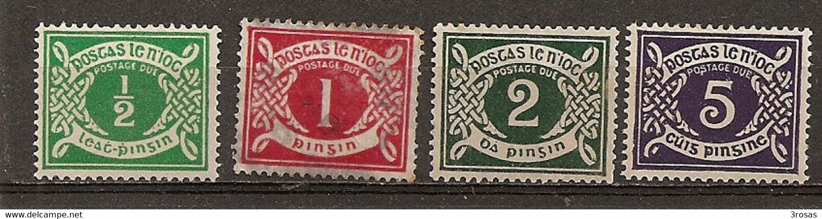 Ireland Colllection Postage Due Stamps With 1/2d Green - Segnatasse