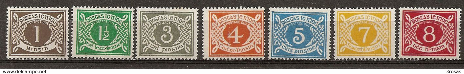 Ireland Colllection Postage Due Stamps With 1/2d Green - Segnatasse