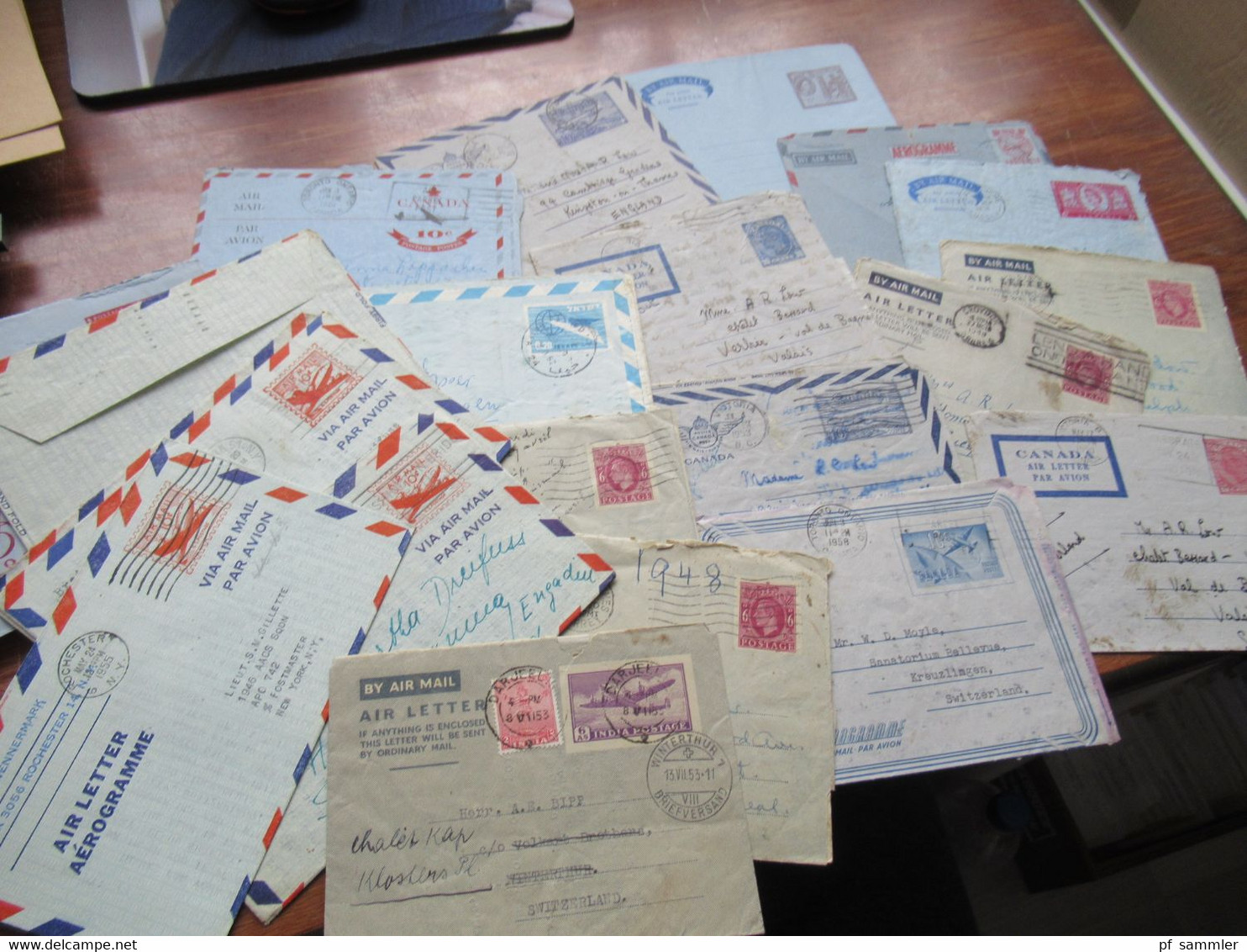 Alle Welt Air Letter / Aerogramme 20 Stück Ab 1953 - Anfang 1960er Jahre Indien Mit Zusatzfrankatur! - Lots & Kiloware (mixtures) - Max. 999 Stamps