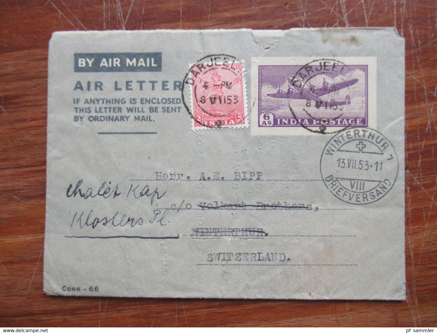 Alle Welt Air Letter / Aerogramme 20 Stück Ab 1953 - Anfang 1960er Jahre Indien Mit Zusatzfrankatur! - Vrac (max 999 Timbres)