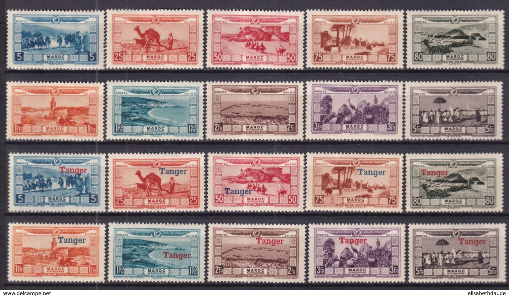 MAROC - 1928 - POSTE AERIENNE - ANNEE COMPLETE YVERT N° 12/31 * MH - COTE = 140 EUR. - Ongebruikt