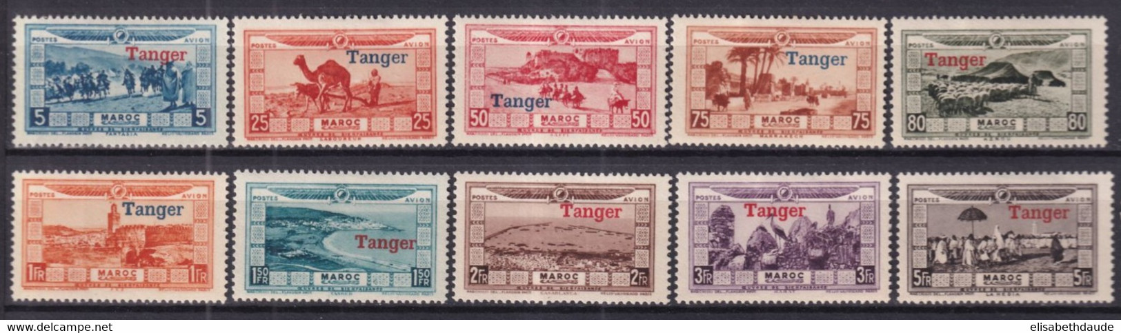 MAROC - 1928 - POSTE AERIENNE - SERIE TANGER COMPLETE YVERT N° 22/31 ** MNH ! - COTE = 110 EUR. - Nuovi