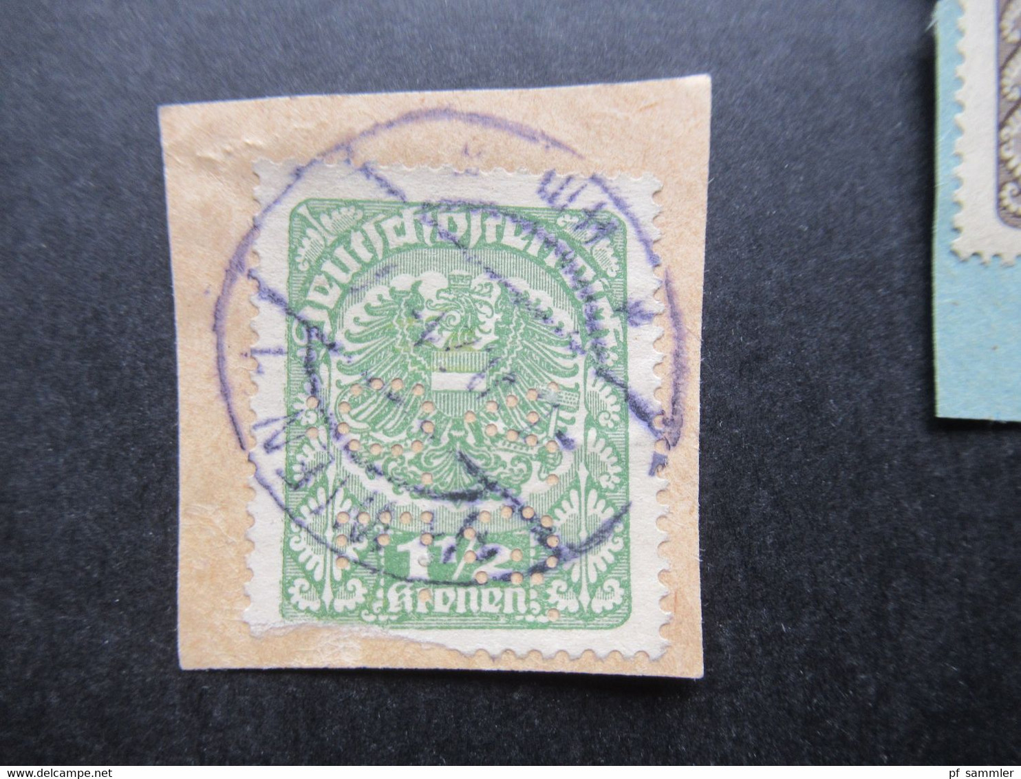 Österreich 1920 / 21 Wappen 5 Briefstücke Alle Mit Perfin / Firmenlochung! Gestempelt Wien - Used Stamps