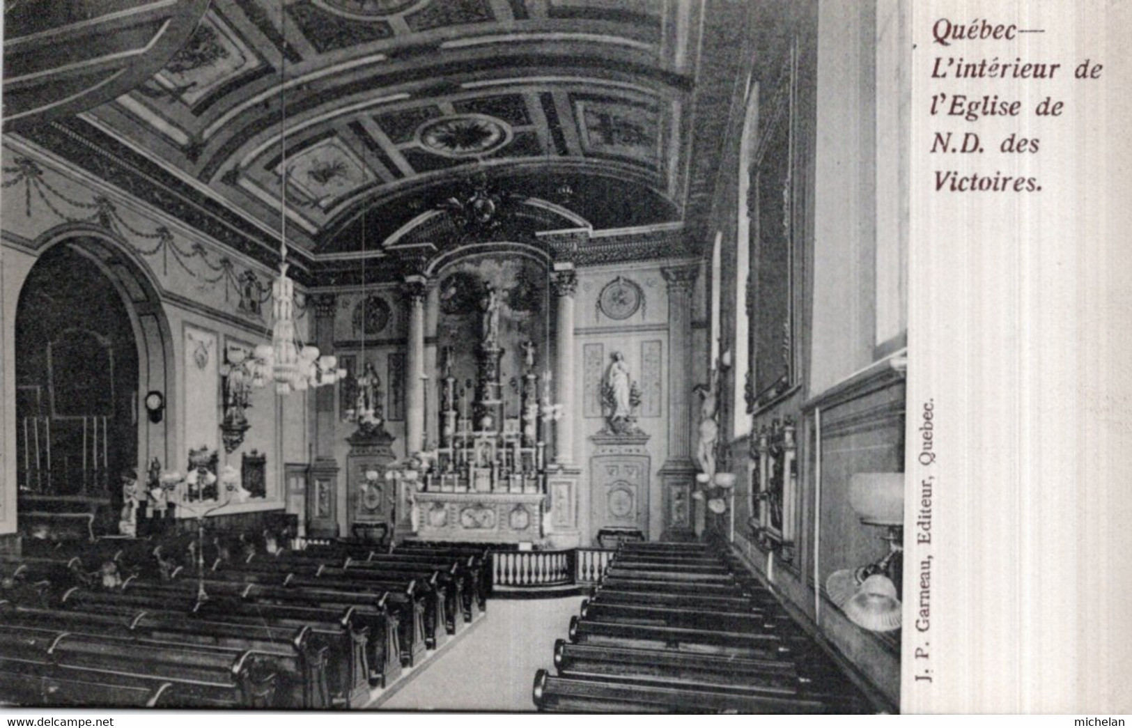 CPA   CANADA---QUEBEC---L'INTERIEUR DE L'EGLISE DE N.-D. DES VICTOIRES - Québec - La Citadelle