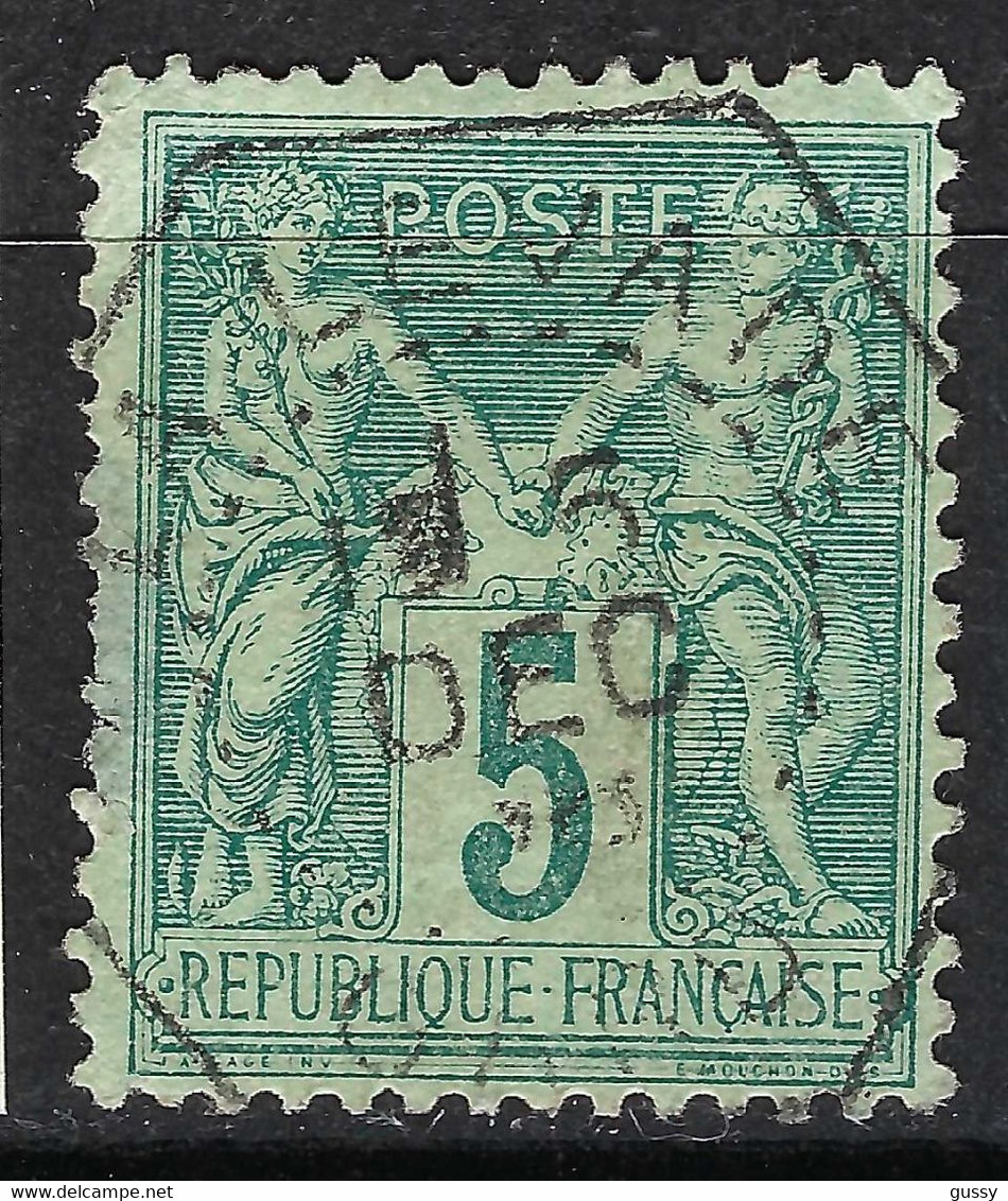 FRANCE Beaux CAD De Villes Du GARD Sur Sage Type II:  LA  LEVADE Sur Y&T 75, CAD Hexagonal, Aminci Mais B D'aspect - 1876-1898 Sage (Type II)