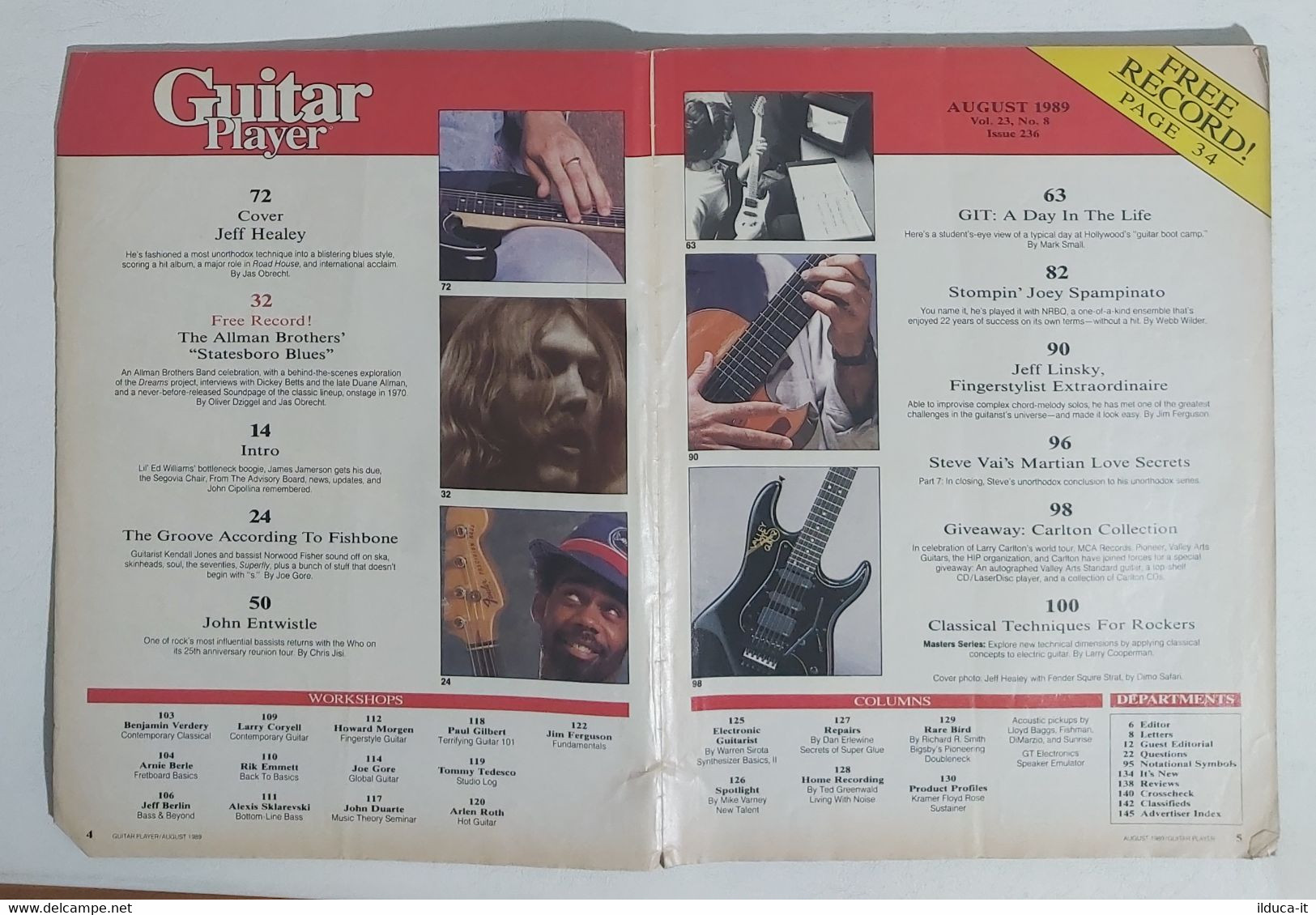 02779 GUITAR WORLD - 08/1989 - Jeff Healey - Autres & Non Classés