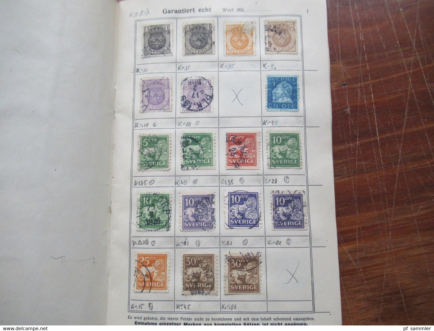 Briefmarken Altes Tauschheft / Tauschsendung Mit Einigen Gestempelten Marken / 1x Frankreich Sage Mit Perfin - Collections (en Albums)