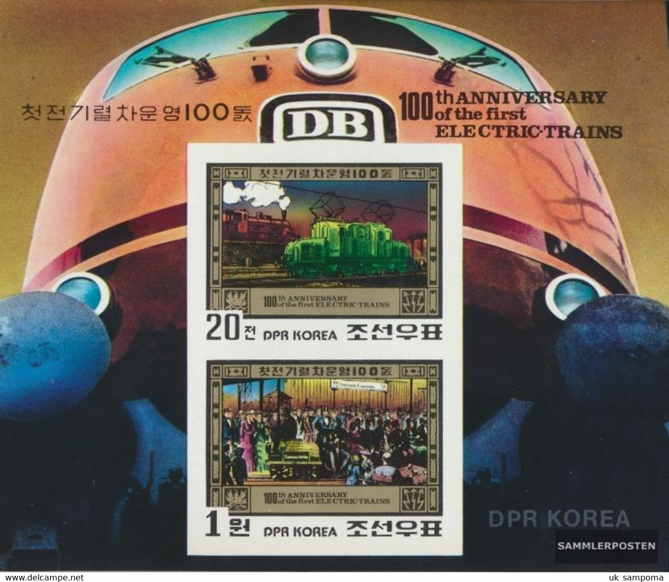 North-Korea 2068-2069B Sheetlet (complete Issue) Unmounted Mint / Never Hinged 1980 100 Years Electrical Railway - Korea (Nord-)