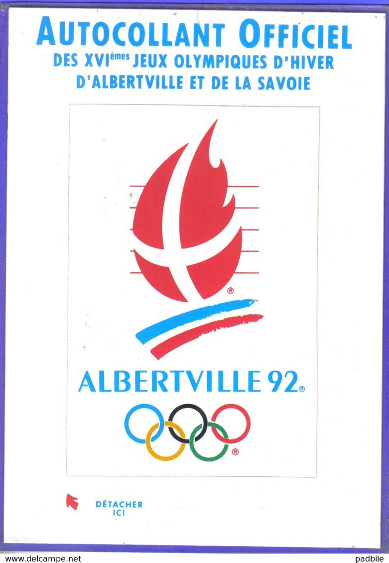 Carte Postale Autocollante 73. Albertville  Autocollant Officiel Jeux Olympique  Très Beau Plan - Albertville