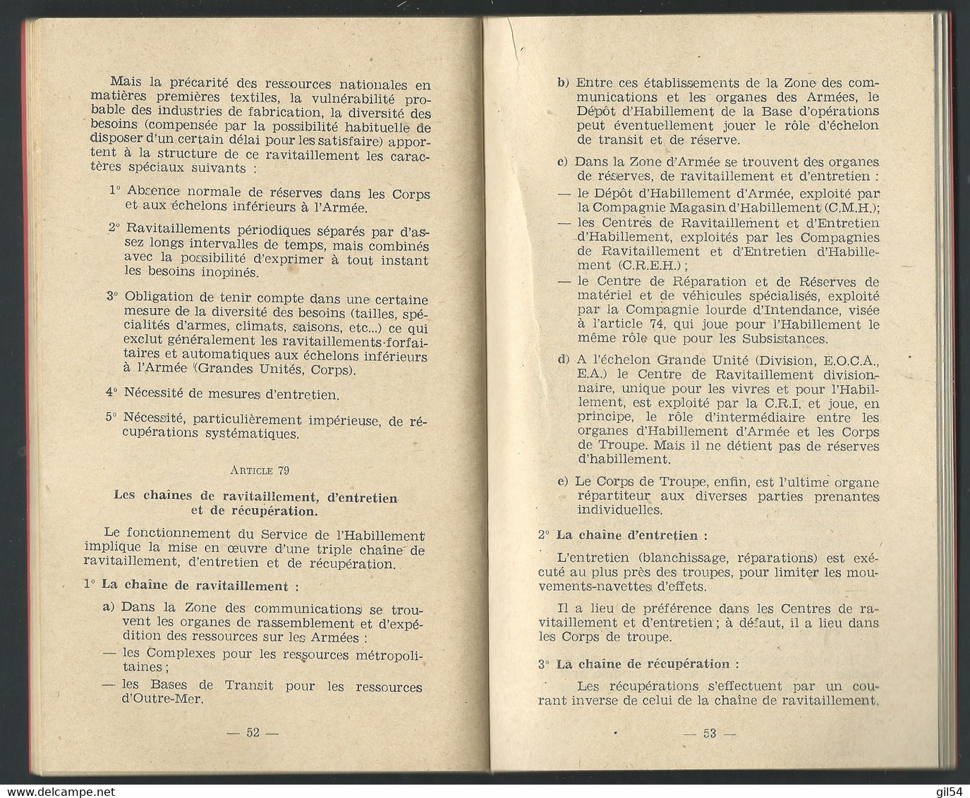 Instruction Provisoire/ L'organisation Et Fonctionnement Du Service De L'intendance En Opération ( 92 Pages ) Car205 - Français