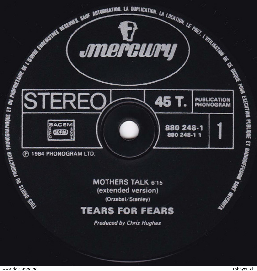 * 12"  Maxi *  TEARS FOR FEARS - MOTHER' S TALK - 45 T - Maxi-Single
