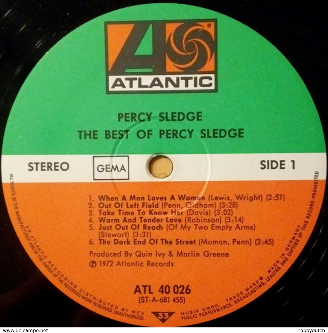 * LP *  THE BEST OF PERCY SLEDGE (Germany 1969) - Soul - R&B