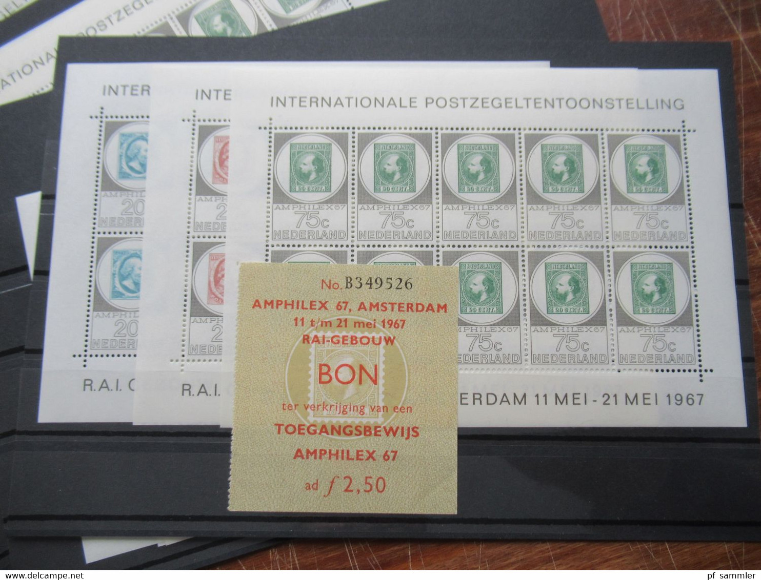 Niederlande 1967 Amphilex  Kleinbogensatz 5x mit Eintrittskarten und original Versandumschlag Spoedbestelling Port Payé