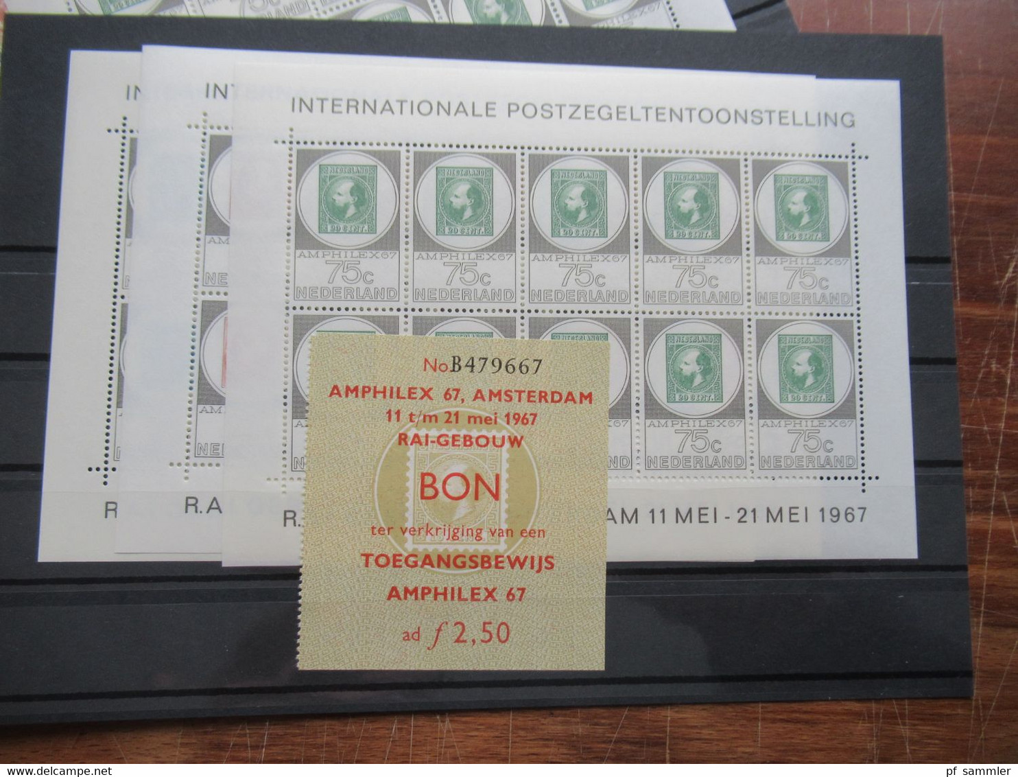 Niederlande 1967 Amphilex  Kleinbogensatz 5x mit Eintrittskarten und original Versandumschlag Spoedbestelling Port Payé