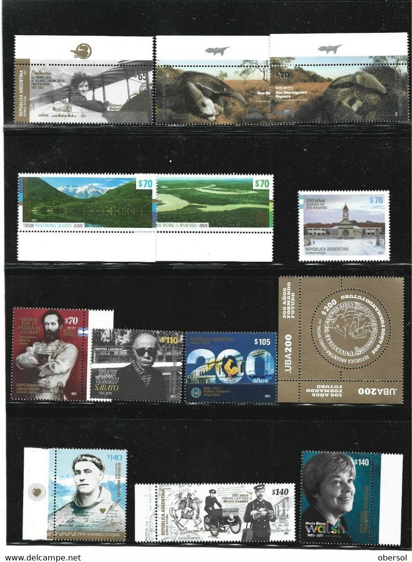 Argentina 2021 Complete Year Issues MNH - Ongebruikt