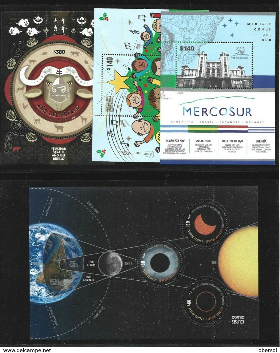 Argentina 2021 Complete Year Issues MNH - Unused Stamps