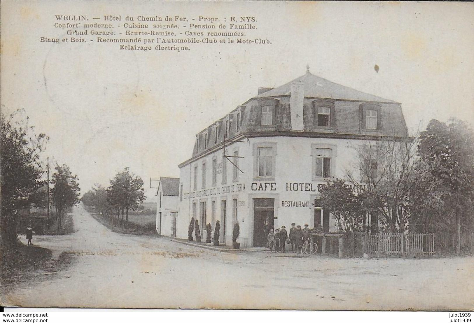 WELLIN ..-- Hôtel Du Chemin De Fer . Route De HALMA . MILITARIA 1921 Vers ABO ( Capitaine L. BOLLEN ) . Sign: TAGNON . . - Wellin