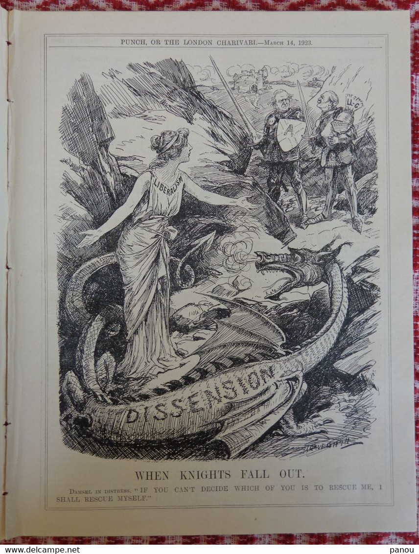 Punch, Or The London Charivari Vol. CLXIV- MARCH 14, 1923 - Magazine 24 Pages, Cartoons - Andere & Zonder Classificatie