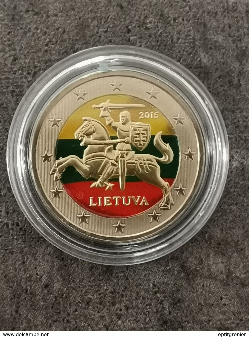 2 EURO COMMEMORATIVE LITUANIE LIETUVA 2015 COLORISE COLOR COLORED CHEVALIER VYTIS - Lituanie